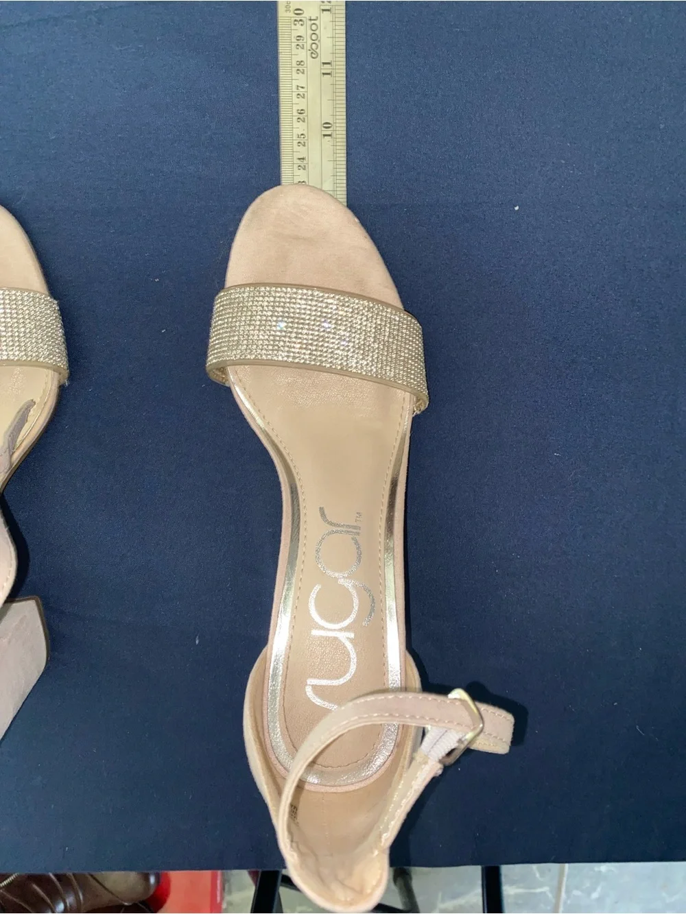 Sugar Blush Rhinestone-Embellished Ankle-Strap Block Heels